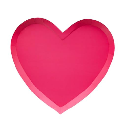 Bonjour Fête Heart Shaped Paper Party Plates | Disposable Plates For Valentine's Day | Cake Plates, Dessert Plates, Appetizer Plates,| Happy Birthday Decorations Pack of 8, 8.3" x 7.75" | Amazon (US)