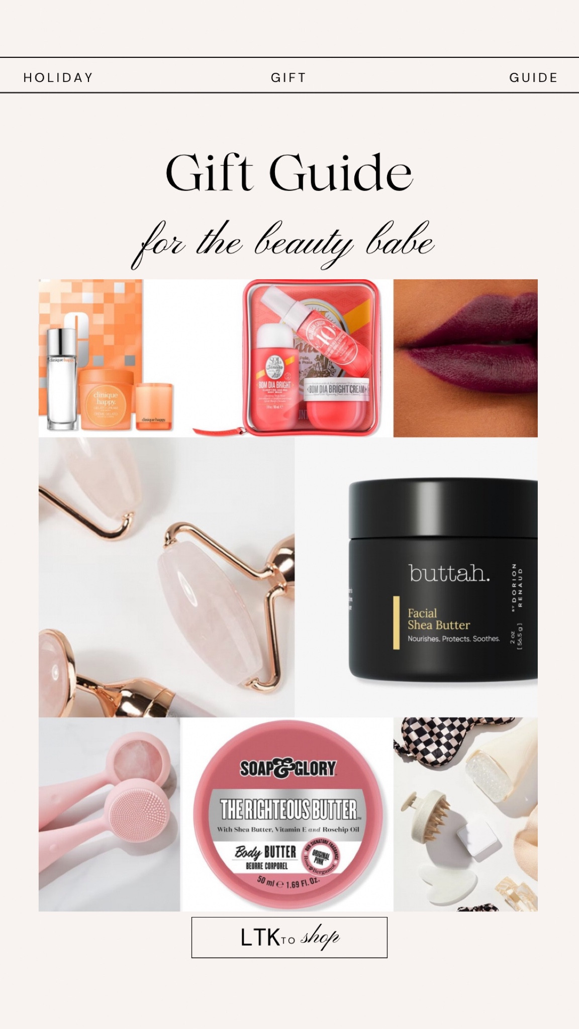 Shop Gifts at for the beauty babe in your life!

I don’t wear a lot of makeup so this gift guide is for those ladies (and men) you love like pampering, a cute lip, beautiful skin, and smelling good.

#shopdeescloset #shopaholicscloset
#beauty

#LTKBeauty #LTKGiftGuide #LTKCyberWeek