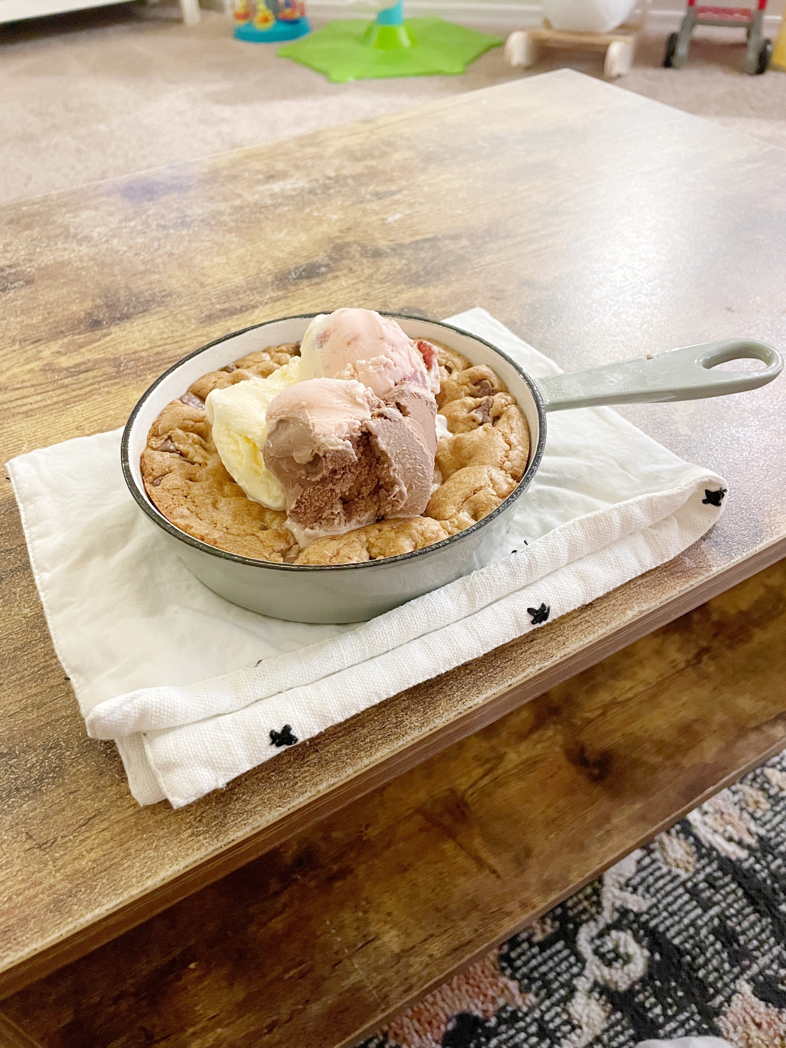 Our favorite at home date night/ regular night 🤪 treat dessert! We got this mini cast iron skillet and now we make pizookie skillet cookies allll the time! Maybe too much of the time? 

#LTKhome #LTKfamily #LTKfindsunder50
