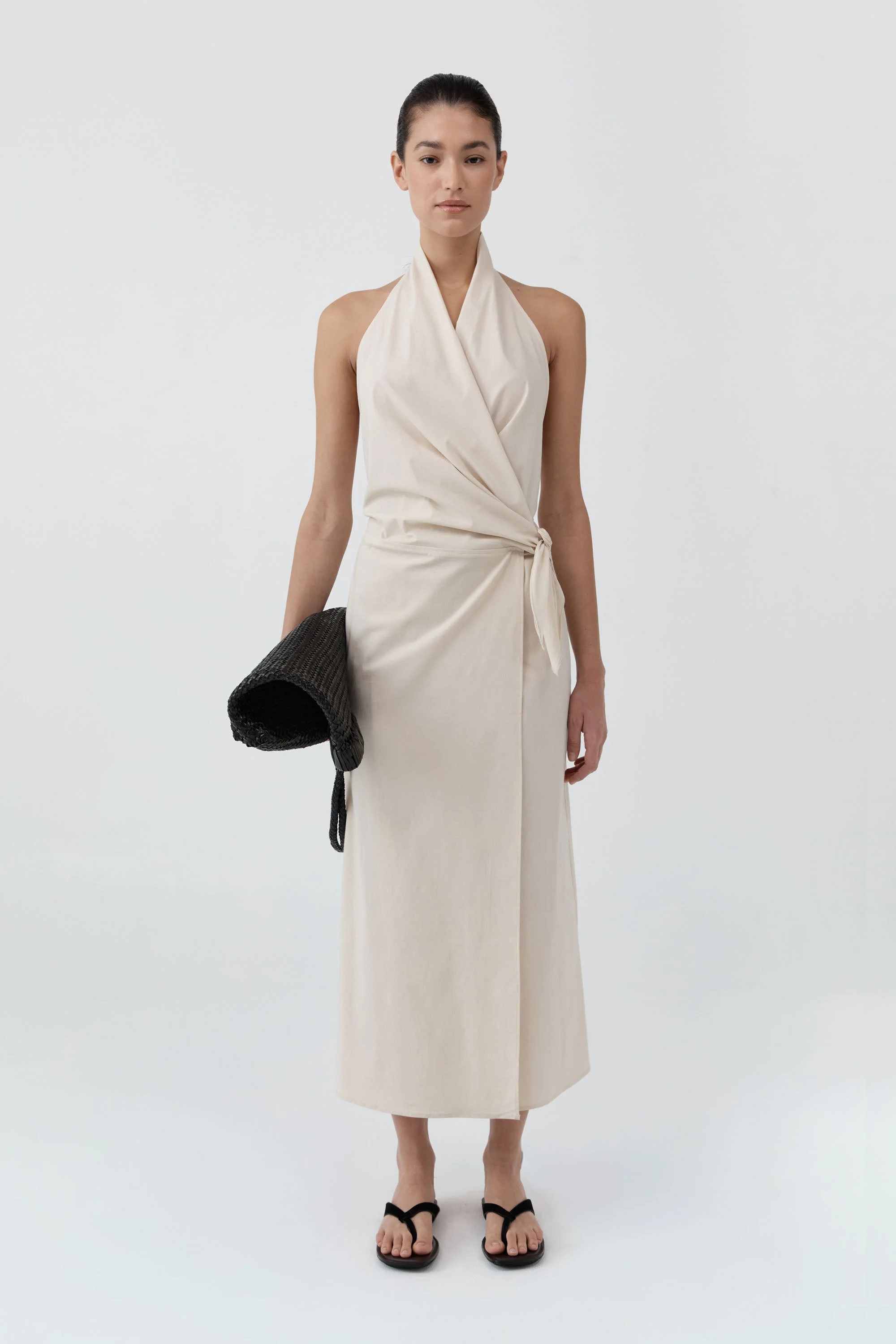 Halter Wrap Backless Dress - Porcelain | St. Agni (US, UK, EU)