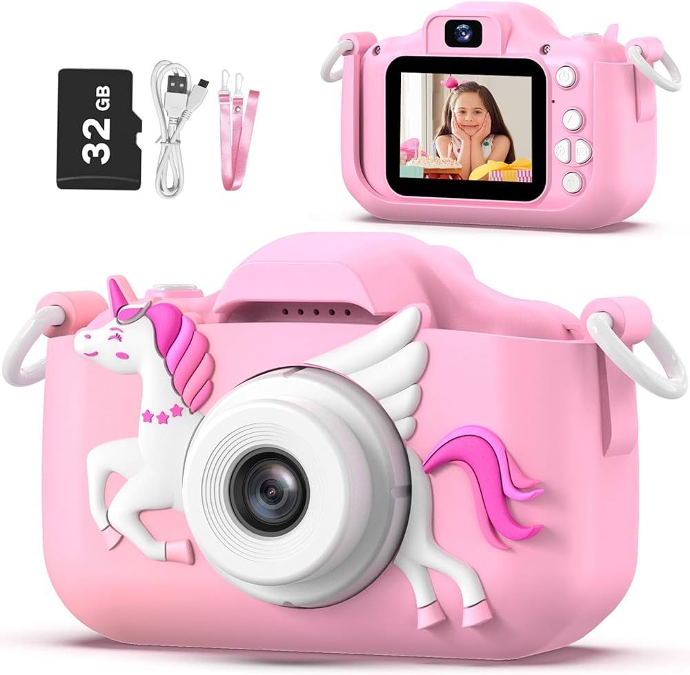 OUTUVAS Kids Camera for Girls, Kids Selfie Camera 3-12 Years Old Girls Christmas Birthday Gift fo... | Amazon (US)