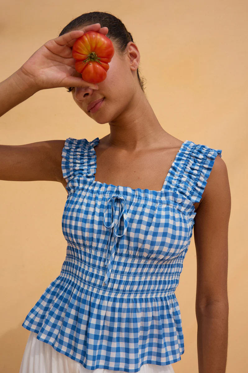 RAILS X GIADZY DONNA TOP - AZURE GINGHAM | Rails