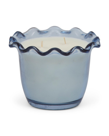Wavy Jar Candle In Blue Block Print Box | TJ Maxx