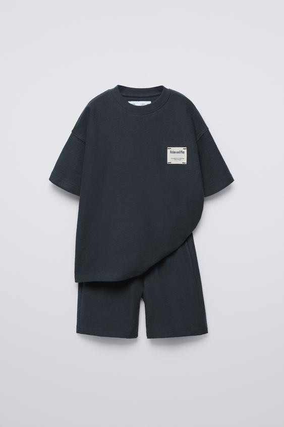 TEXTURE T-SHIRT AND SHORTS MATCHING SET | Zara US