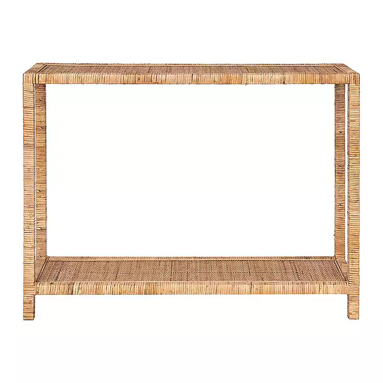 Rattan Console Table with Shelf | Kirkland's Home