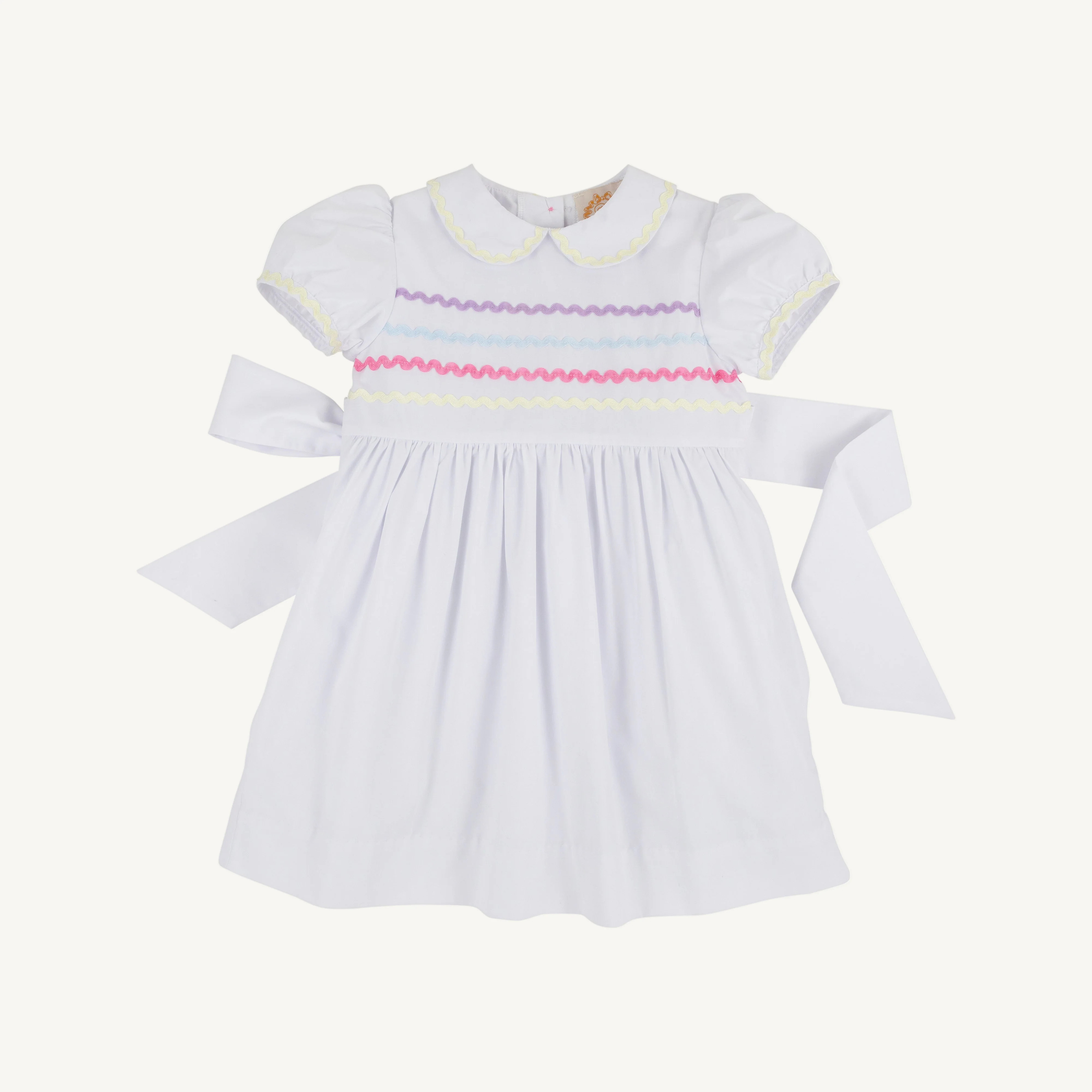 Color
      
      Worth Avenue White with Multicolor Ric Rac | The Beaufort Bonnet Company