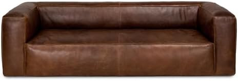 Valencia Graz Leather Wide Sofa 92" | Premium Full Semi-Aniline Leather | Modern Wide Couch with ... | Amazon (US)