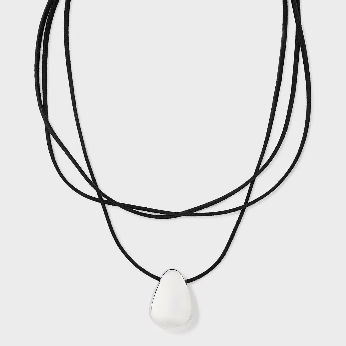 Corded Slider Pebble Layer Necklace - Universal Thread™ Silver | Target