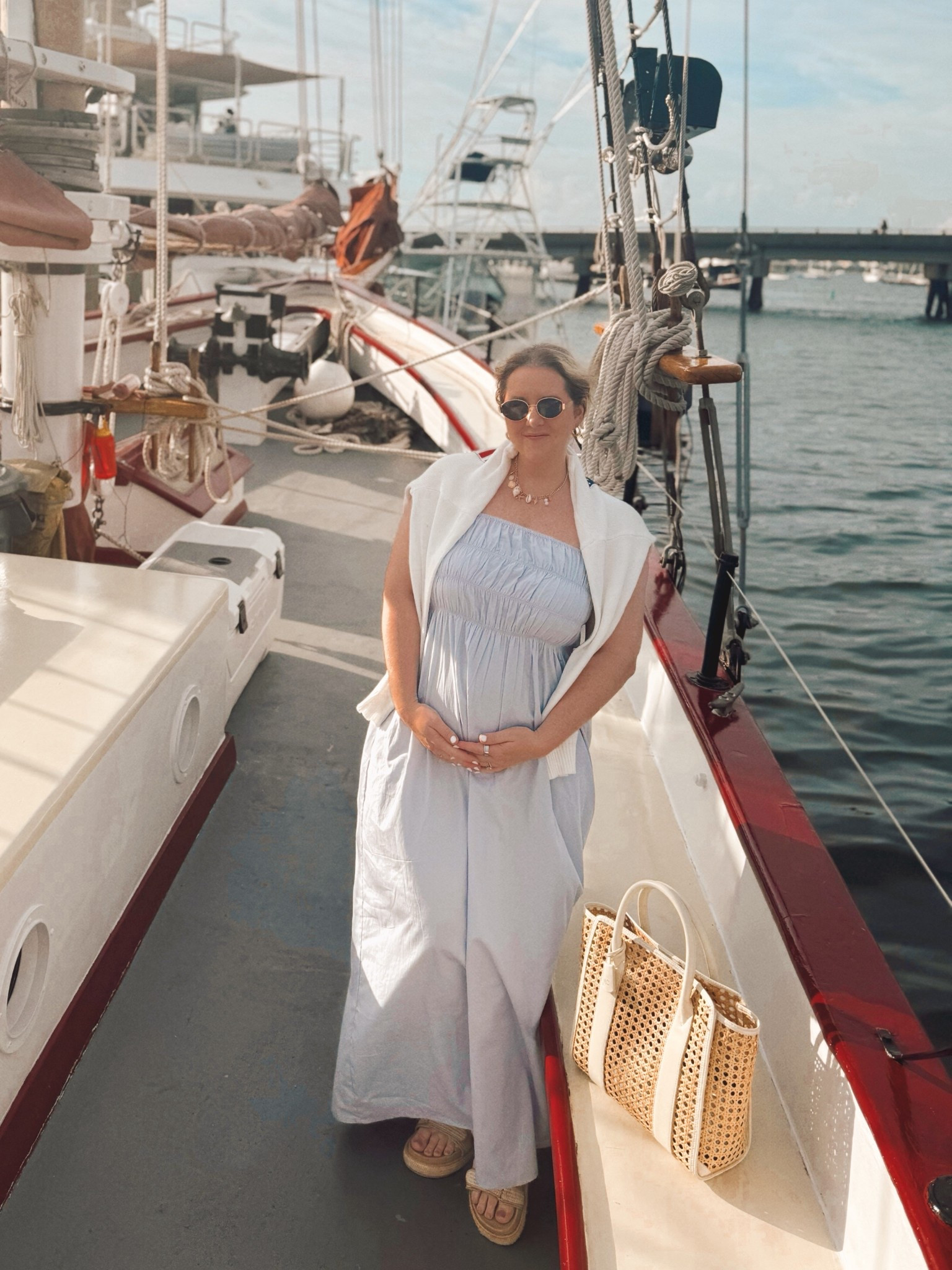 Preggie-O vibes ⚓️ bump friendly maxi dress, American flag sweater, raffia sandal, woven tote, seashell charm necklace 

#LTKBump #LTKSeasonal #LTKStyleTip