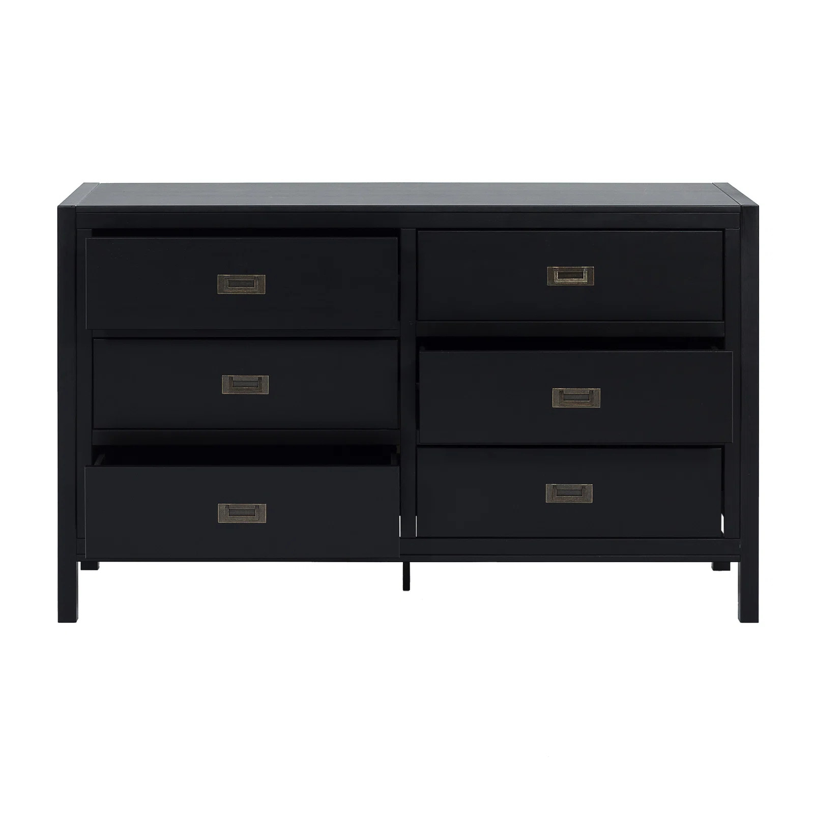 Shubert 6 Drawer 57'' W Solid Wood Double Dresser | Wayfair North America