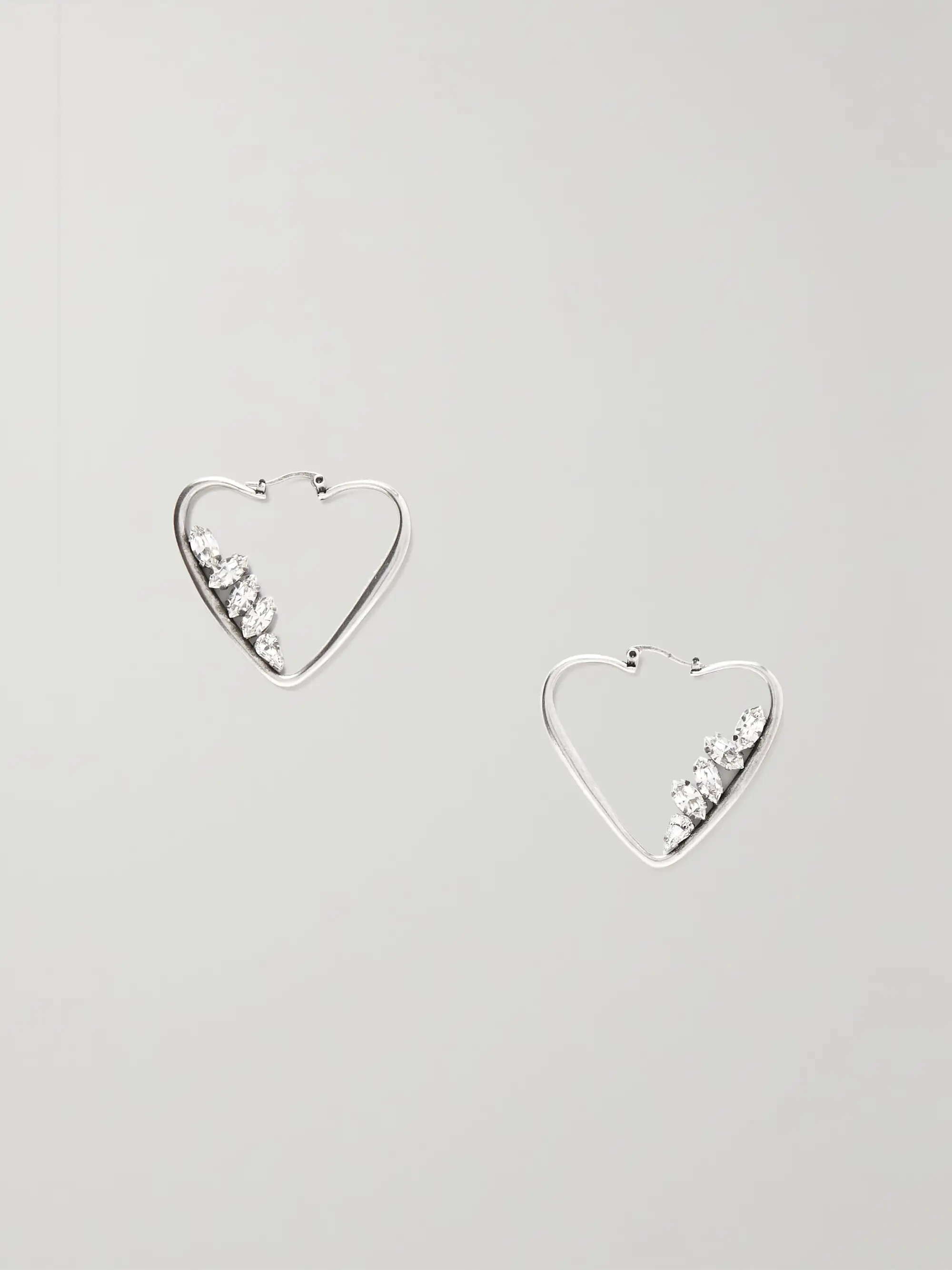 Silver-tone crystal hoop earrings | NET-A-PORTER (US)
