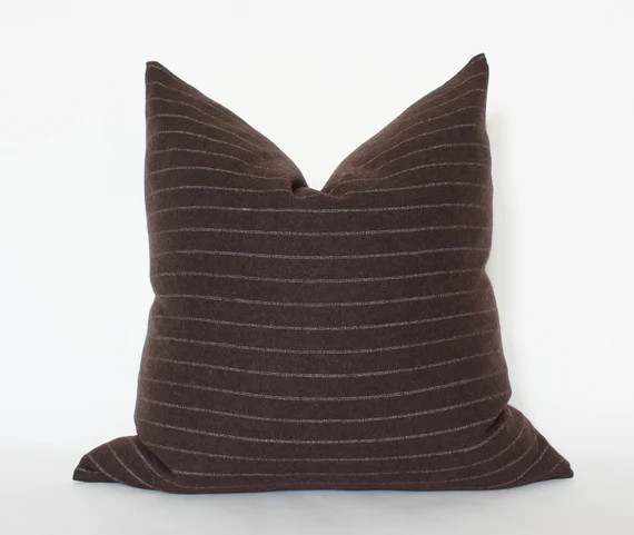 Brown Pillow Cover 20x20 Brown Striped Pillow Brown Throw - Etsy | Etsy (US)