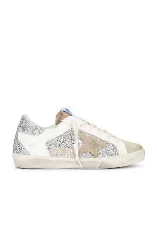 Golden Goose Super-Star Sneaker in Silver, White, & Taupe from Revolve.com | Revolve Clothing (Global)