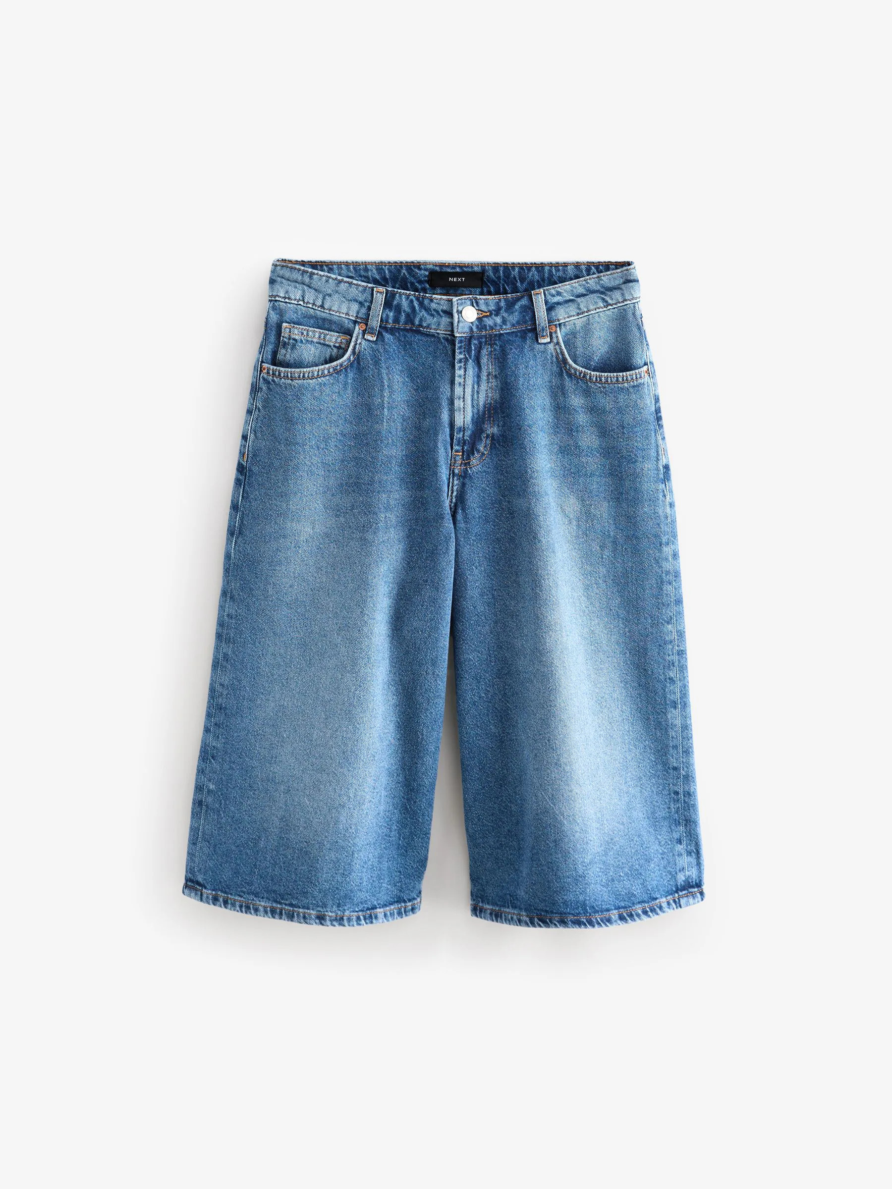 Next Dark Blue Longline Jort Denim Shorts | Next US
