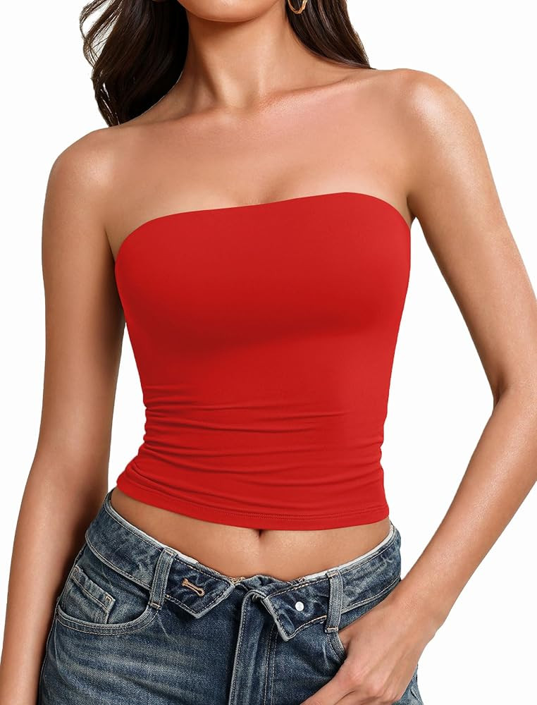 Avidlove Women Sexy Tube Tops Going Out Double Lined Basic Summer Y2K Tank Top | Amazon (US)