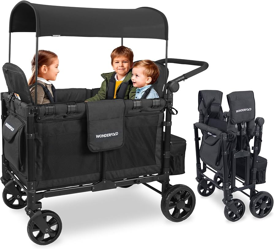 WONDERFOLD W4 Elite Stroller Wagon (4 Seater) - Collapsible Wagon Stroller with Seats with 5-Poin... | Amazon (US)