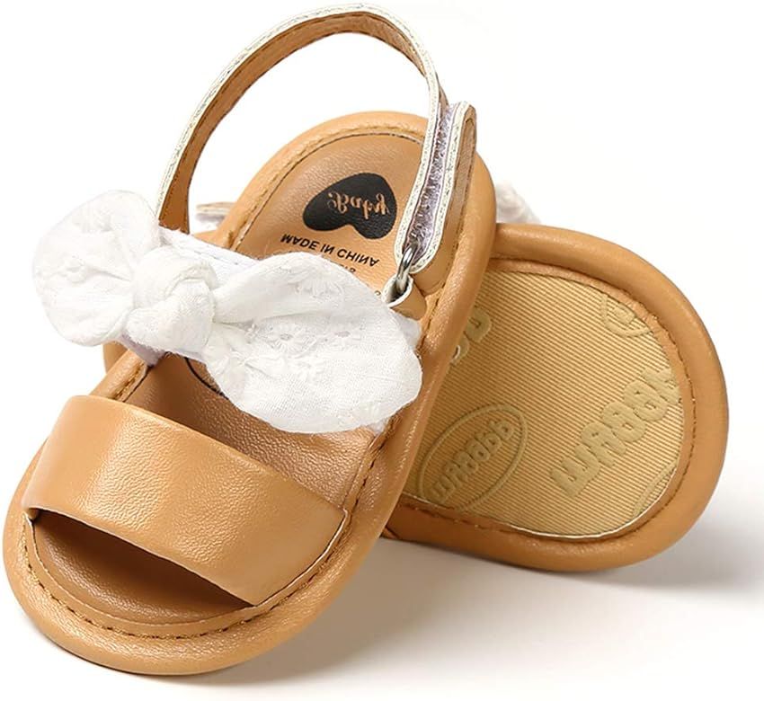 TIMATEGO Baby Girls Summer Sandals Non Slip Soft Sole Infant Dress Shoes Newborn Toddler First Wa... | Amazon (US)