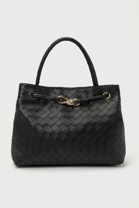 Chic Sidekick Black Woven Handbag | Lulus (US)