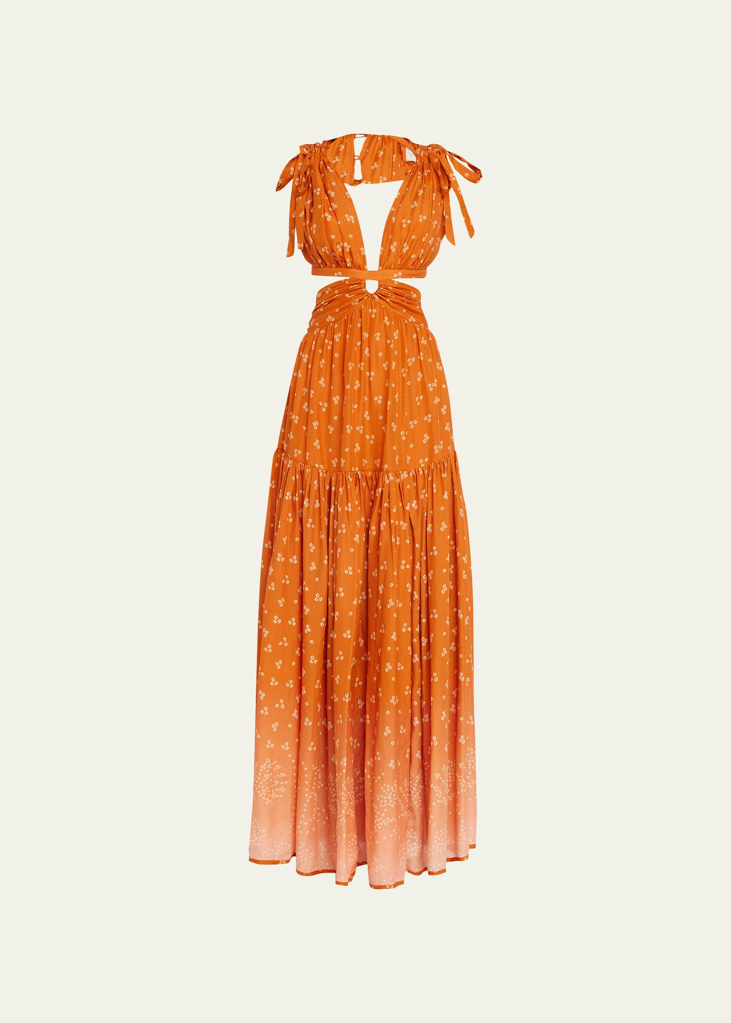 Hannah Artwear Amelie Dégradé Silk Cutout Tie-Back Maxi Dress | Bergdorf Goodman