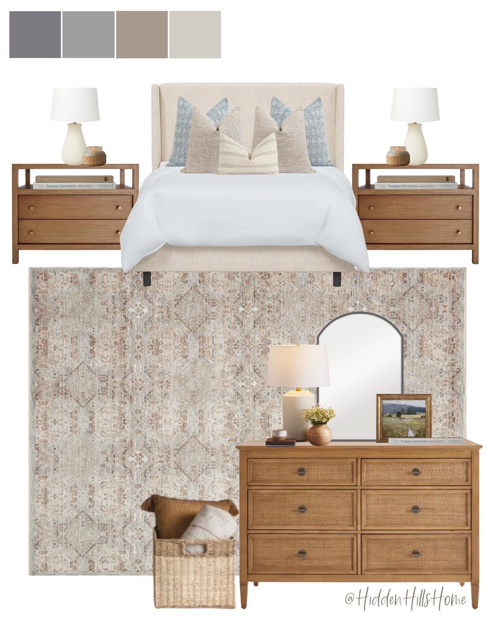 Bedroom decor, upholstered bedroom, bedroom rug, nightstands, dresser decor #bedroom 


#LTKSaleAlert #LTKSeasonal #LTKHome