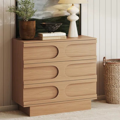Mid-Century Modern Solid Wood 3-Drawer Dresser For Bedroom | Wayfair North America
