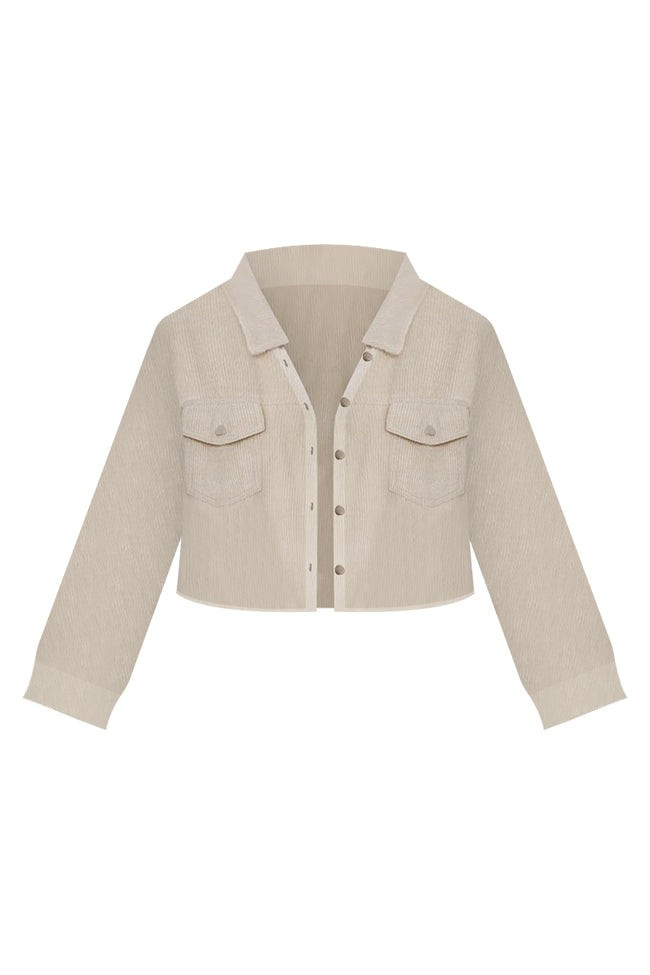 Need A Reason Stone Corded Raw Hem Jacket | Pink Lily