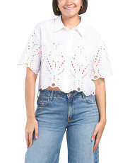 Short Sleeve Embroidered Eyelet Top | Short Sleeve Tops | Marshalls | Marshalls