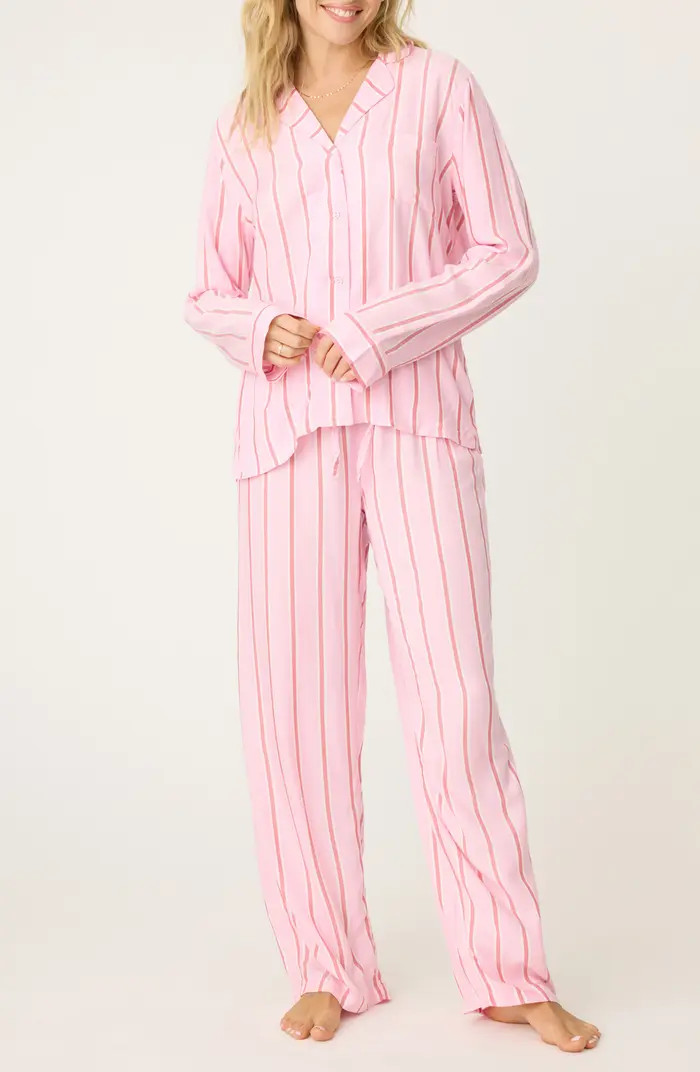 Stripe Hype Pajamas & Head Wrap Set | Nordstrom