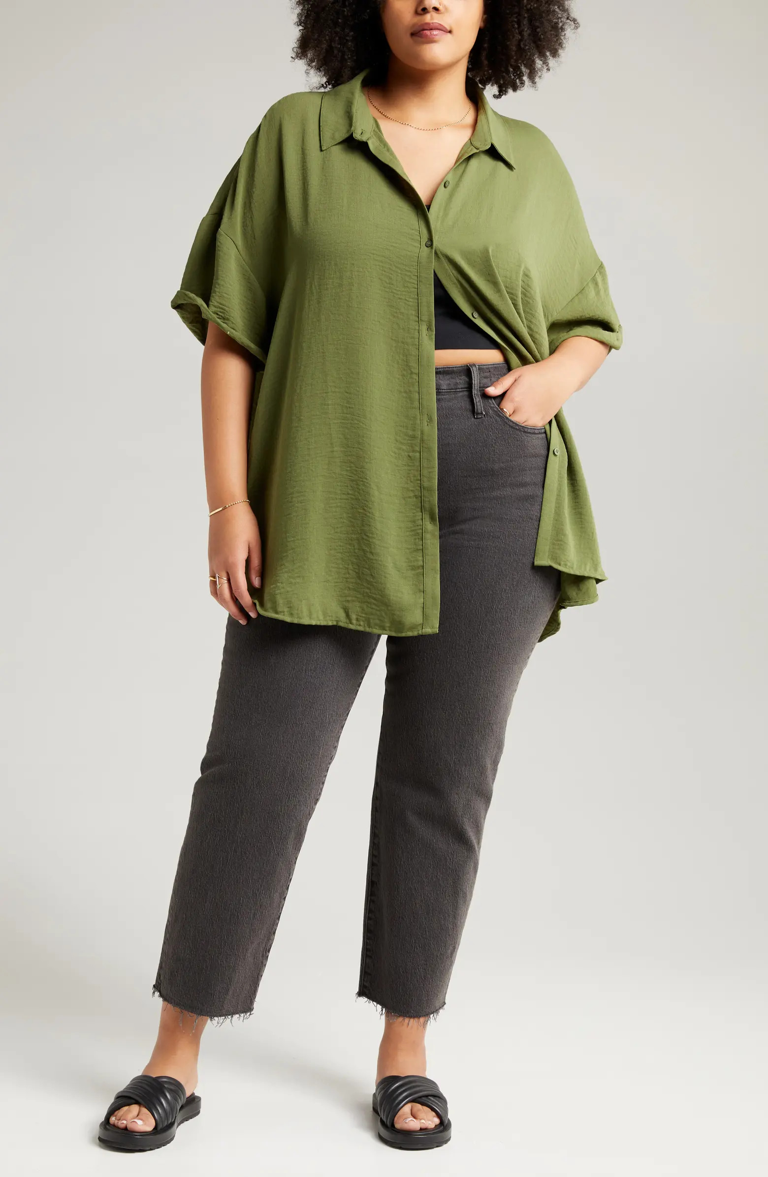 Treasure & Bond Button-Up Tunic Shirt | Nordstrom | Nordstrom