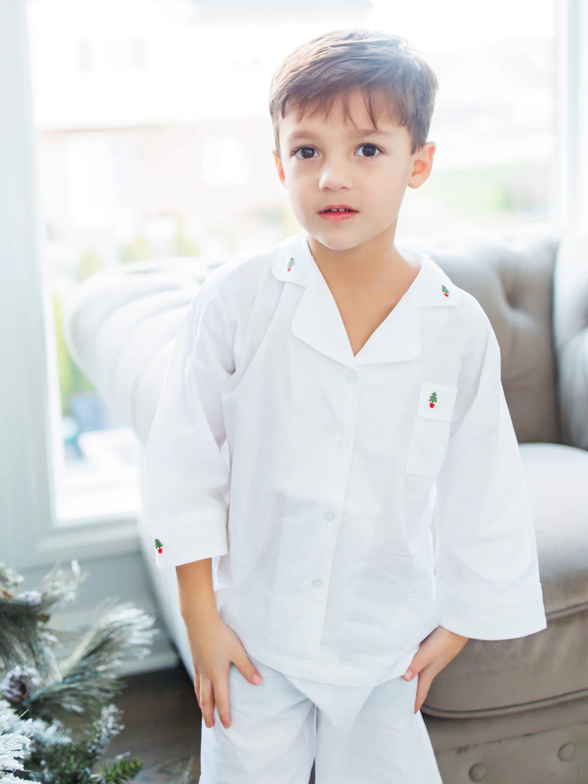 Christmas Pant Set with Embroidery - Jacaranda Living | Jacaranda Living