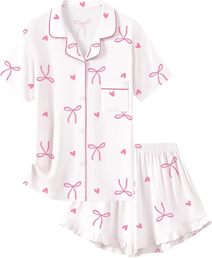 Schbbbta Girls Pajamas Set 2 Piece Button Down Pjs Soft Ruffle Sleepwear Loungewear | Amazon (US)