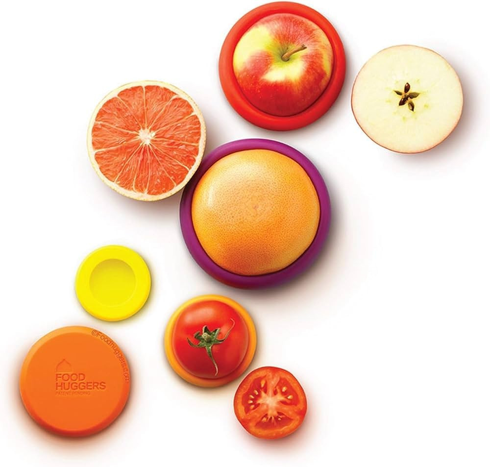 Food Huggers 5pc Reusable Silicone Food Savers | BPA Free & Dishwasher Safe | Fruit & Vegetable P... | Amazon (US)
