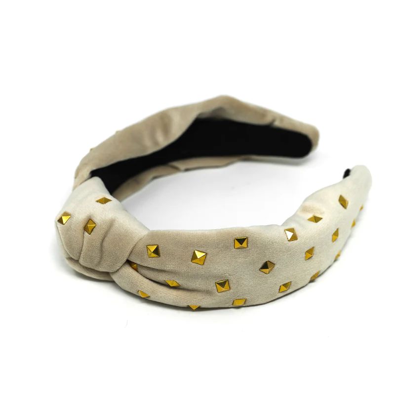 Gold Stud Top-Knot Headband | The Sis Kiss