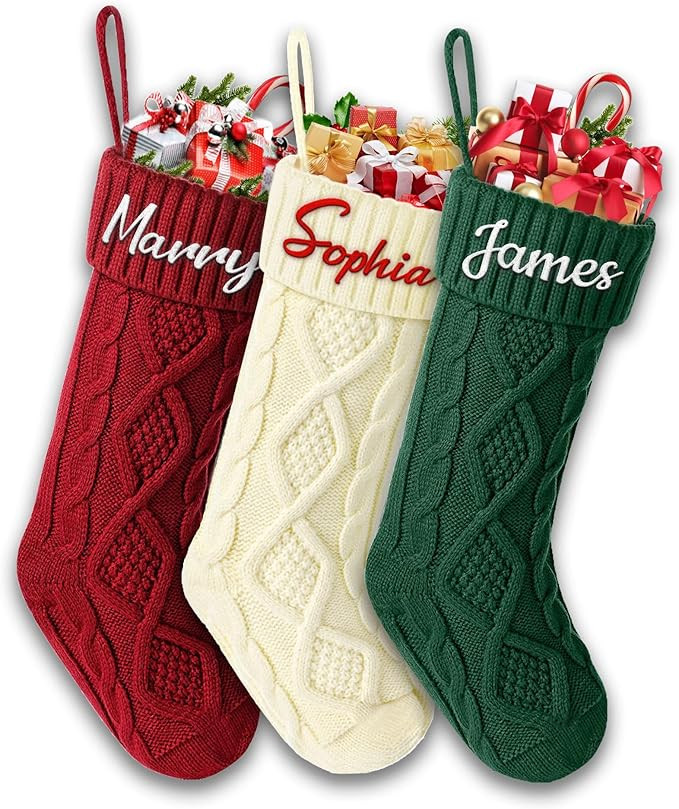 Christmas Stockings Personalized Christmas Stockings Custom Christmas Stockings with Name 18" Lar... | Amazon (US)