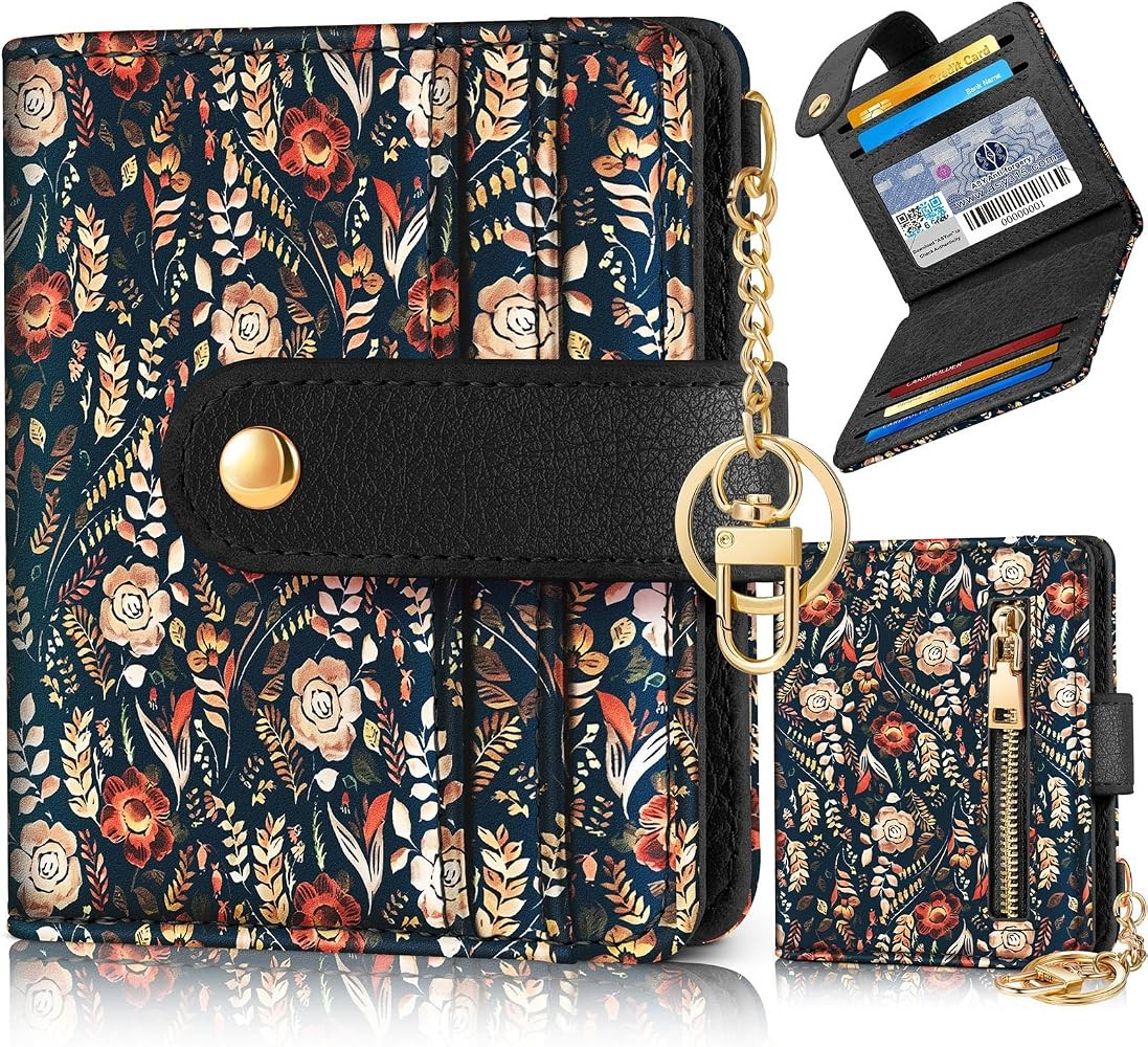 Bistup Wallet for Women Cute Bifold Card Wallet Rfid with Keychain for Ladies Teen Girls Female M... | Amazon (US)