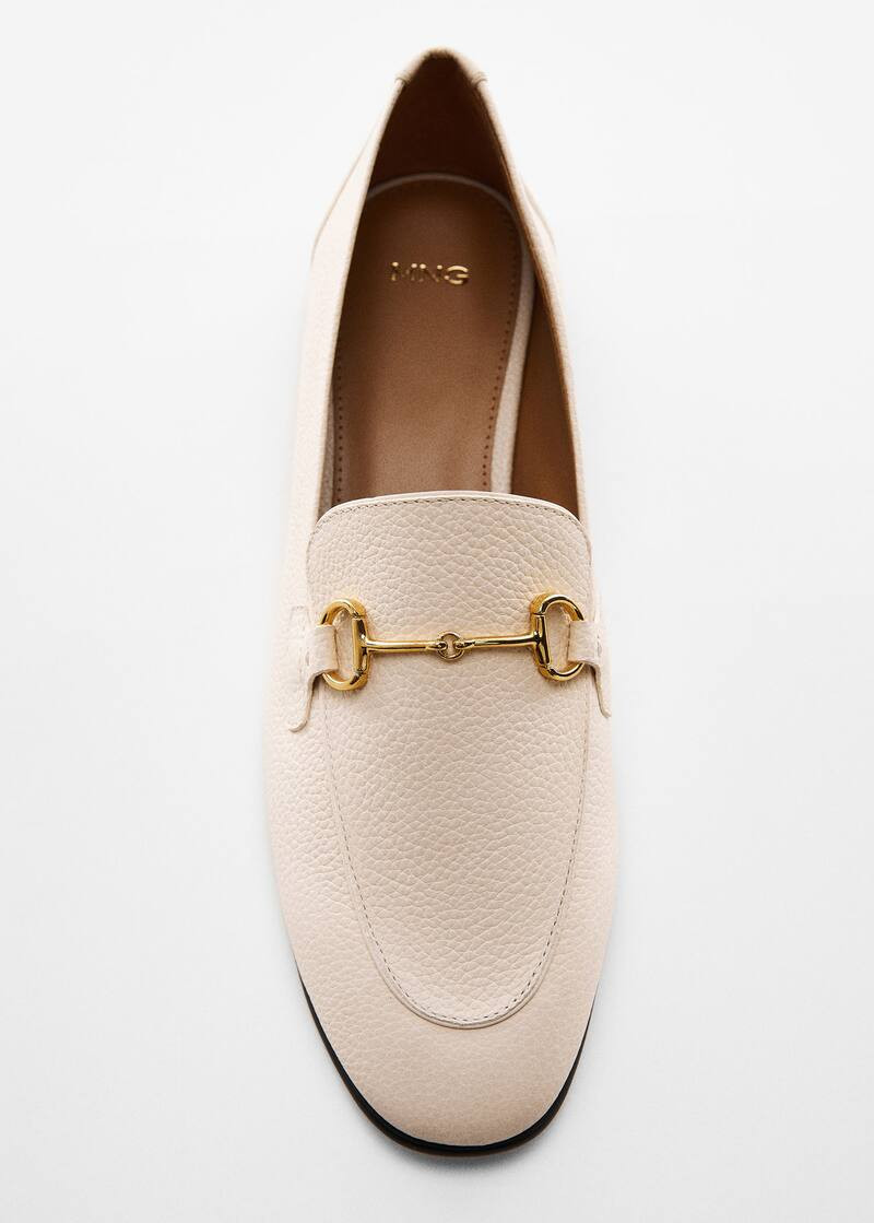 Leather moccasins with metallic detail -  Women | Mango USA | MANGO (US)