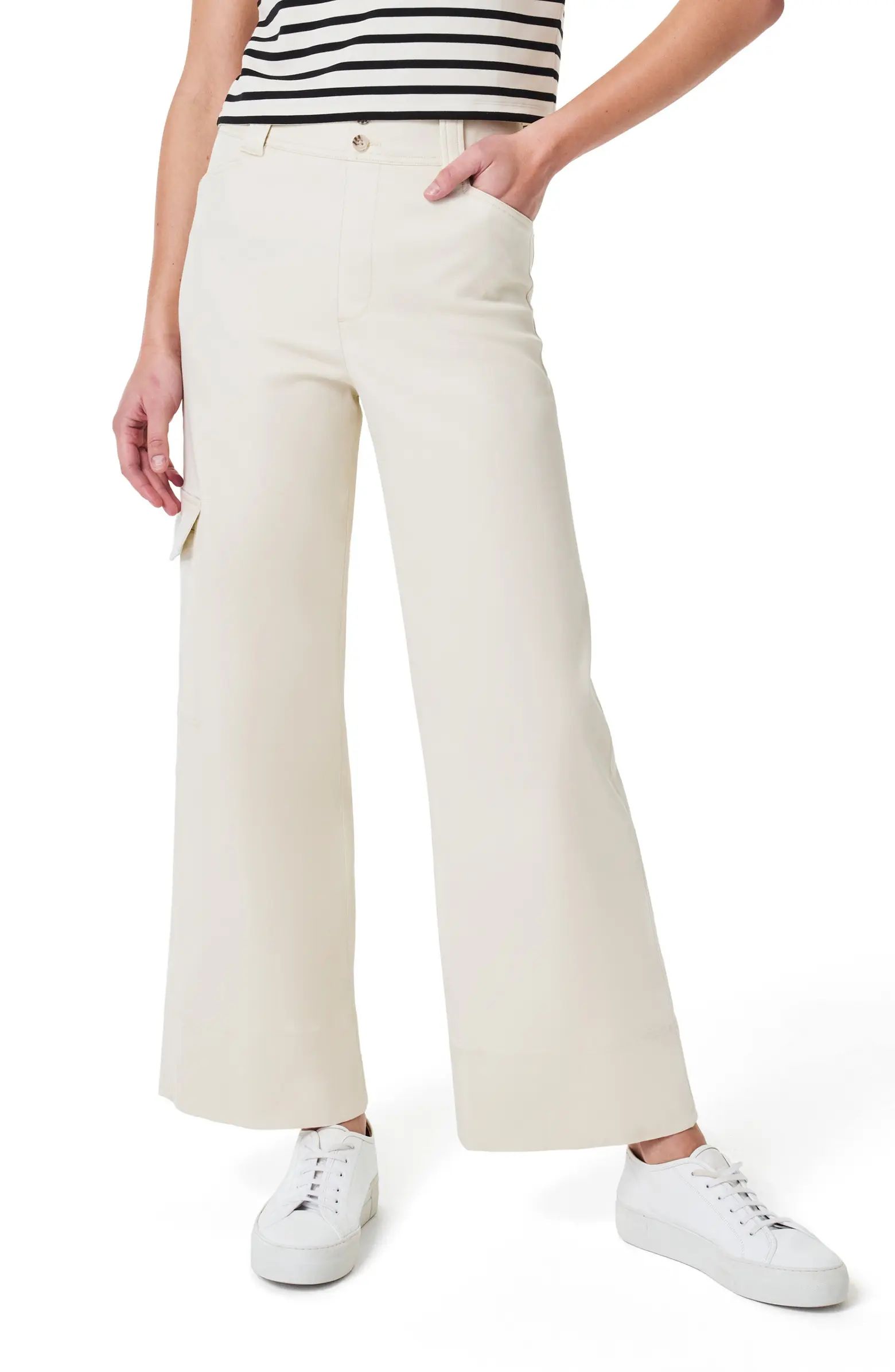 SPANX® Stretch Cotton Blend Twill Ankle Cargo Pants | Nordstrom | Nordstrom