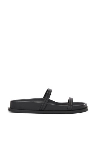 St. Agni Fine Double Strap Slide in Black. Size 37. Also in 36. | Revolve Clothing (Global)