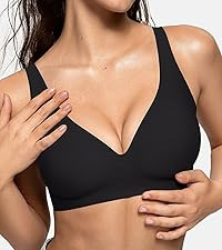 OEAK Womens Deep V Bras Wireless Comfortable Bra Supportive No Underwire Bras Tshirt Push Up Bral... | Amazon (US)