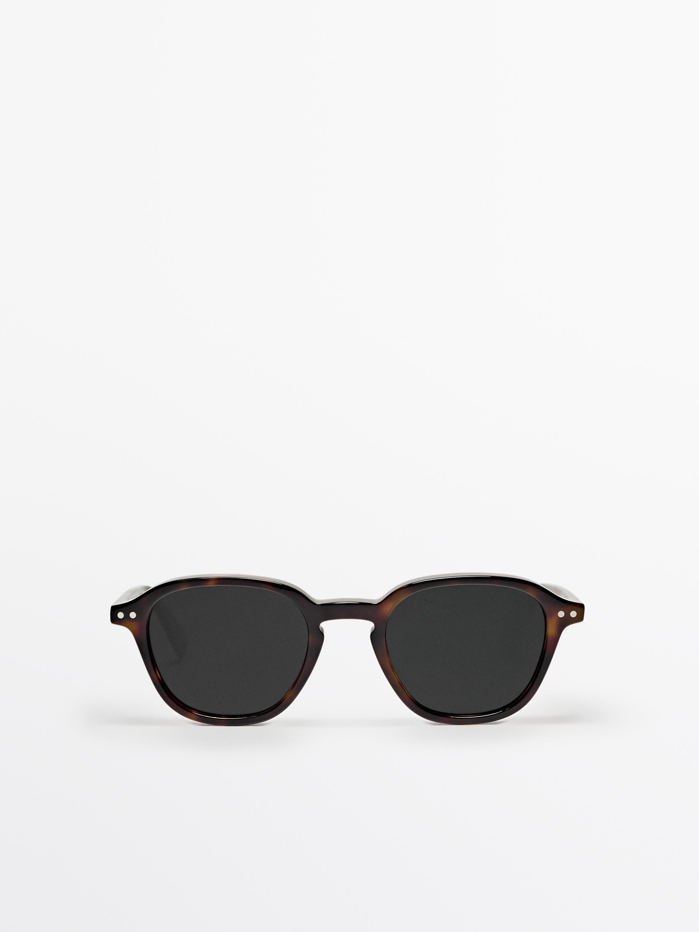 Round acetate sunglasses | Massimo Dutti US