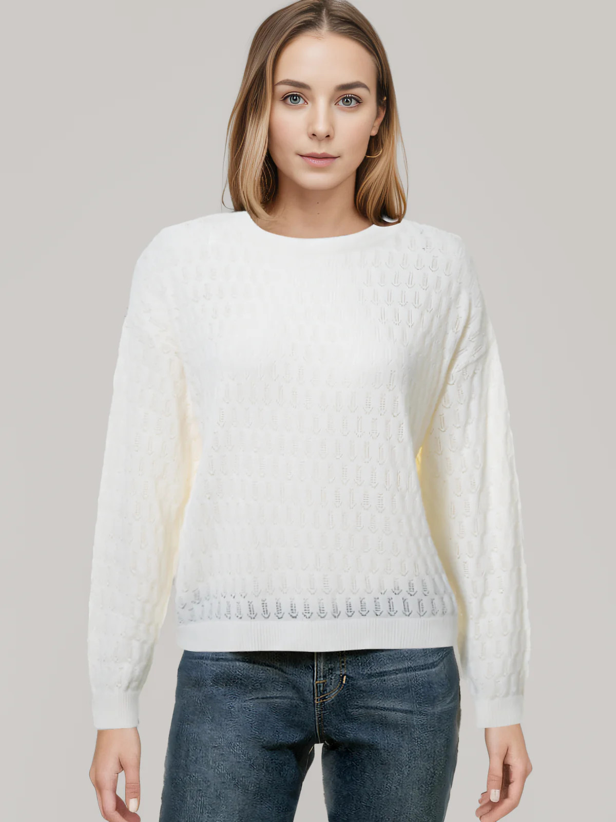 Pointelle Drop Shoulder Pullover | 89th + Madison