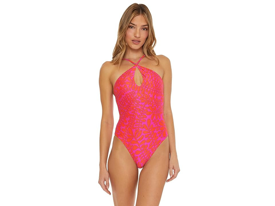 Trina Turk Trellis Reversible High Neck One-Piece Women's Swimsuits One Piece : 2, Nylon/Spandex | Zappos