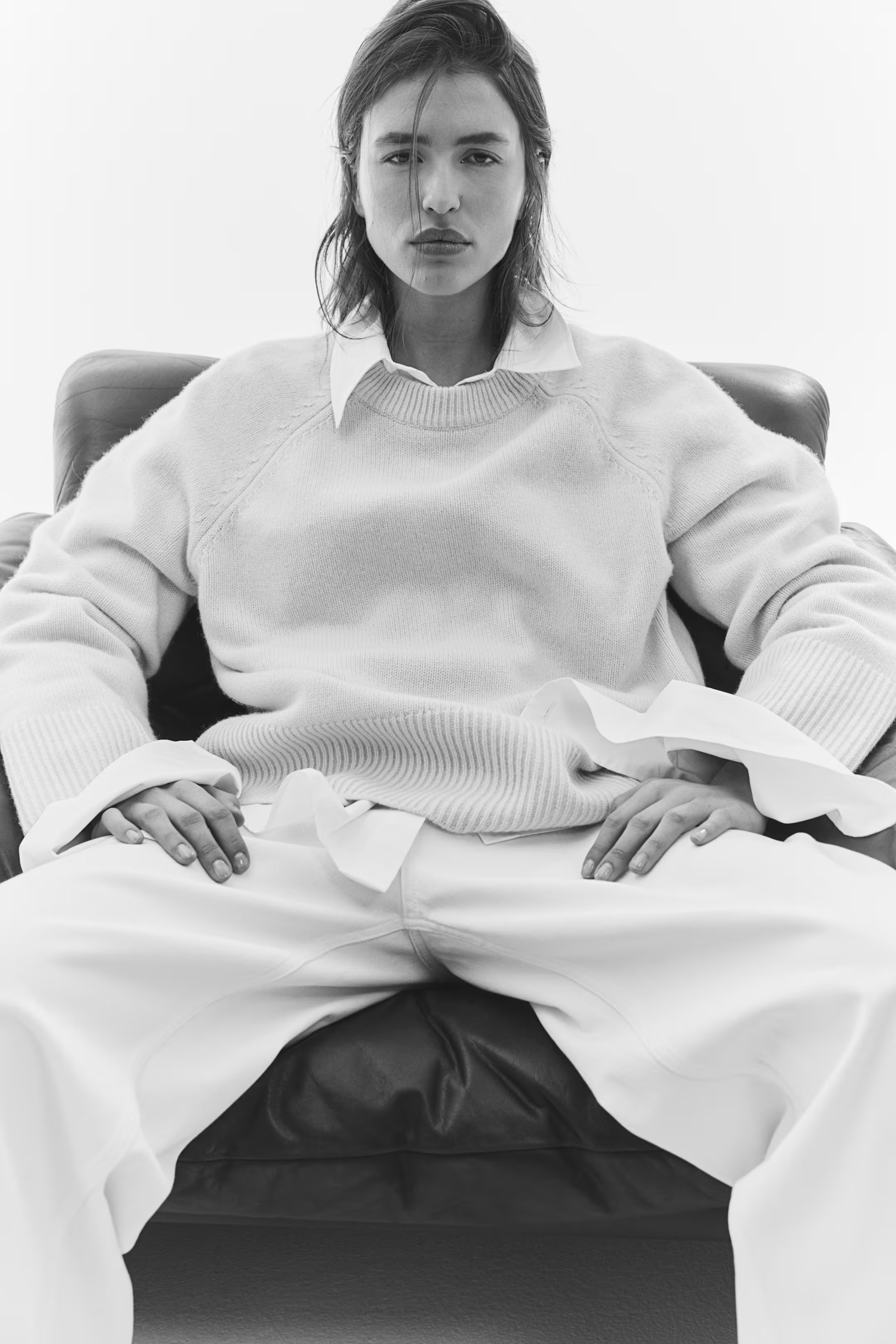 Cashmere-Blend Sweater - Cream - Ladies | H&M US | H&M (US + CA)