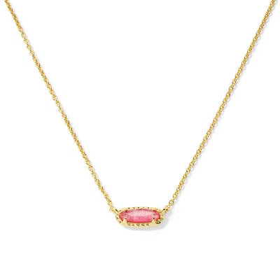 Kendra Scott 14K Gold Over Brass Emma Pendant Necklace - Gold/Marbleized Hot Pink Illusion | Target