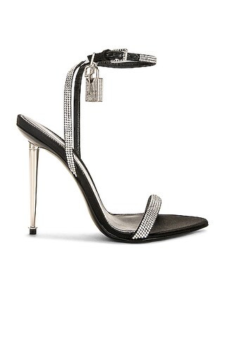 Crystal Stones Padlock Pointy Naked Sandal 105 | FWRD 