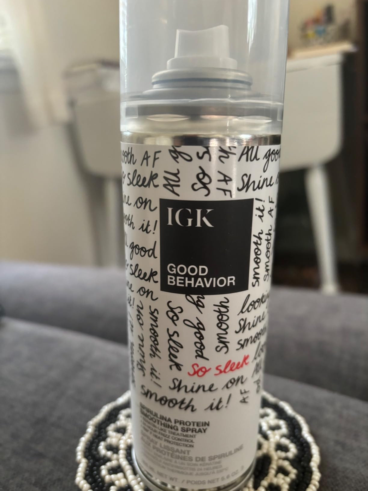 IGK GOOD BEHAVIOR Spirulina Protein Smoothing Spray | Keratin Like Treatment + Frizz Control + He... | Amazon (US)