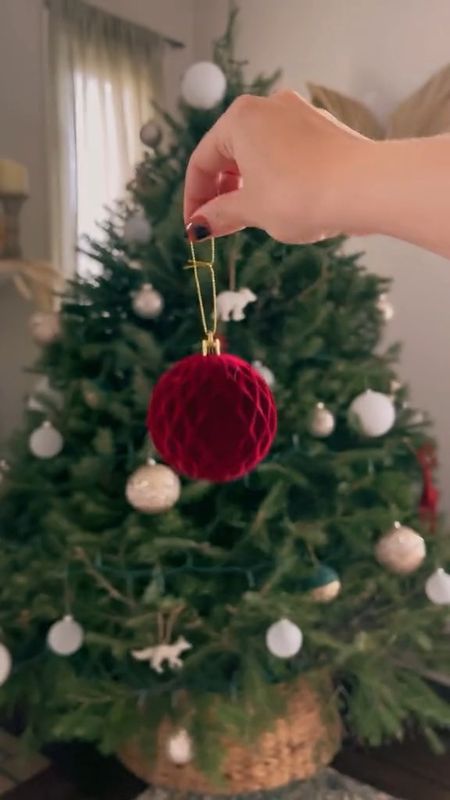 Red white and gold Christmas tree decorations 🎄🌟

| Christmas decor, ornaments, holiday decorating ideas, festive decor, velvet ornaments, sparkly decorations | 

#LTKSeasonal #LTKhome #LTKHoliday