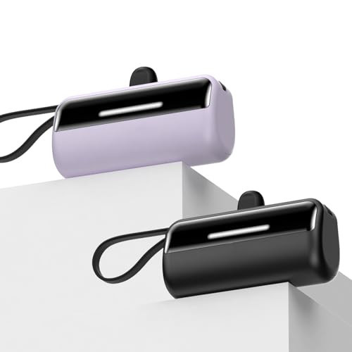 [2-Pack] Portable Charger Power Bank for iPhone,5500mAh USB C Battery Pack Travel Essentials Phone Charger Built in Cable & Foldable Stand,22.5W Fast Charging for iPhone 16/15/14,Samsung,Android | Amazon (US)