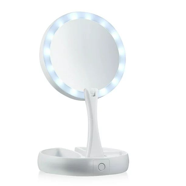 My Foldaway Mirror the Lighted, Double Sided Vanity Mirror 10x Magnification - As Seen on TV | Walmart (US)