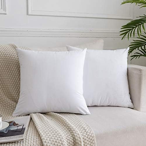 JUSPURBET White Luxury Velvet Throw Pillow Covers 22x22 Set of 2,Decorative Soft Solid Cushion Cases | Amazon (US)